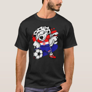 Dabbing Dalmatiner Croatia Soccer Fans Jersey Foot T-Shirt