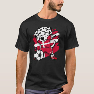 Dabbing Dalmatiner Denmark Soccer Fans Jersey Foot T-Shirt