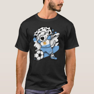 Dabbing Dalmatiner Dog Argentina Soccer Fans Jerse T-Shirt