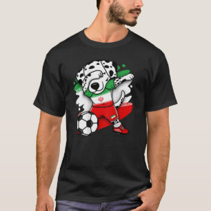 Dabbing Dalmatiner Dog Iran Soccer Fans Jersey Foo T-Shirt