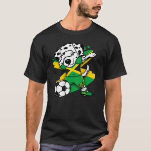 Dabbing Dalmatiner Jamaica Soccer Fans Jersey Foot T-Shirt