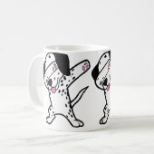 Dabbing Dalmatiner Lustiger Dalmation Hund Dab Tan Kaffeetasse (Vorderseite Links)