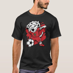 Dabbing Dalmatiner Marokko Fußball Fans Jersey Foo T-Shirt