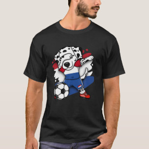 Dabbing Dalmatiner Netherlands Soccer Fans Jersey  T-Shirt