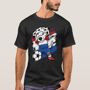 Dabbing Dalmatiner Netherlands Soccer Fans Jersey  T-Shirt