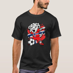 Dabbing Dalmatiner Norwegen Fußball Fans Jersey Fo T-Shirt