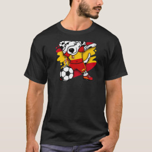 Dabbing Dalmatiner Spain Soccer Fans Jersey Spanis T-Shirt