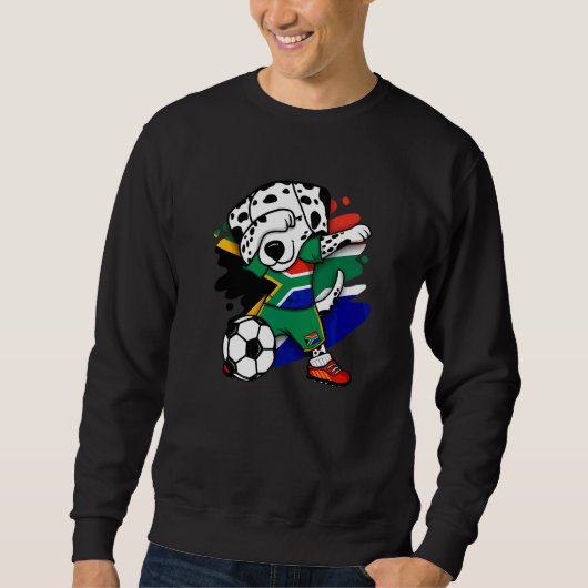 Dabbing Dalmatiner Südafrika Fußball Fans Jersey Sweatshirt (Vorderseite)