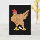Dabbing Dance Huhn Karte (Gelbe Blume)