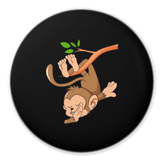 Dabbing Dance Monkey Keramikknauf (Vorderseite)