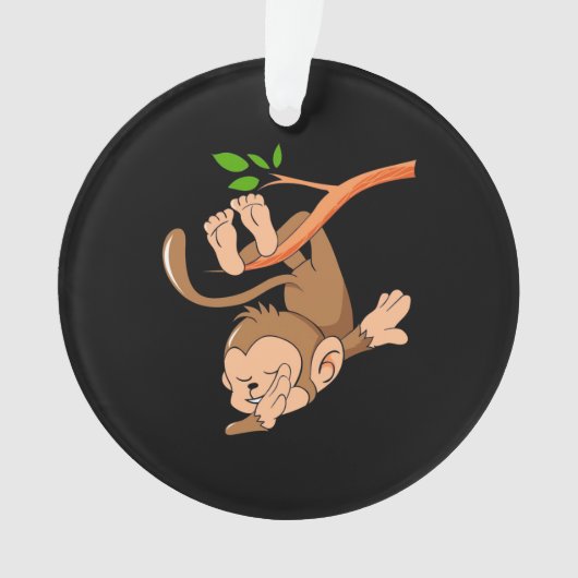 Dabbing Dance Monkey Ornament (Vorderseite)