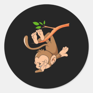 Dabbing Dance Monkey Runder Aufkleber