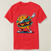 Dabbing Dancing Burger Funny Hamburger Food Feinsc T-Shirt (Design vorne)