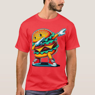 Dabbing Dancing Burger Funny Hamburger Food Feinsc T-Shirt