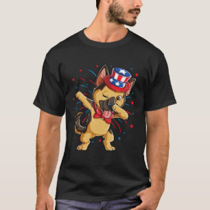 Dabbing Deutscher Schäferhund 4. Juli Jungen Kinde T-Shirt