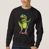 Dabbing Dinosaur Ice Hockey Trex Kids Boys funny i Sweatshirt (Vorderseite)