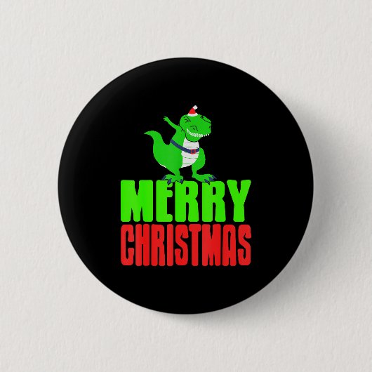 Dabbing Dinosaur Merry Christmas Holiday Humor Button (Vorderseite)