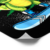 Dabbing Dinosaur Snowboarden Berg T Rex Poster (Ecke)