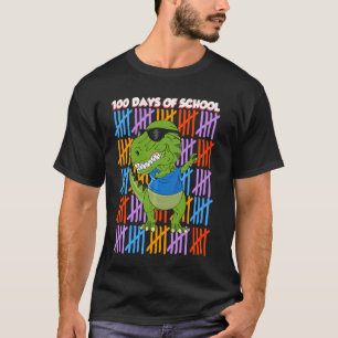 Dabbing-Dinosaurier 100 Tage Schule Lustiger Lehre T-Shirt
