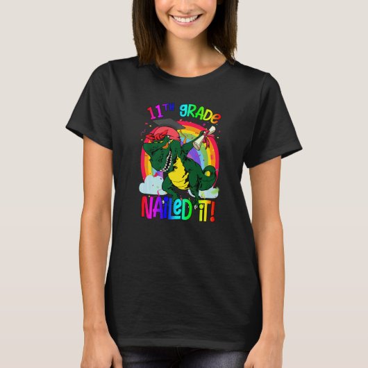 Dabbing Dinosaurier Rex Abschluss Nails T-Shirt (Vorderseite)