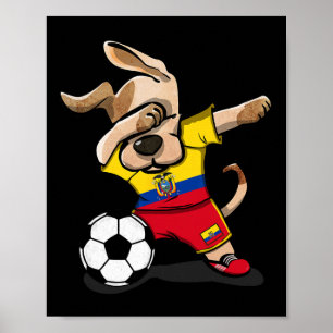 Dabbing Dog Ecuador Fußballfans Trikot Ecuadoriani Poster