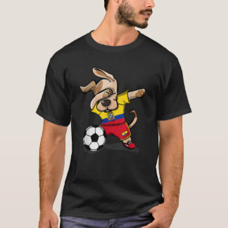 Dabbing Dog Ecuador Soccer Ecuadorean Flag Footbal T-Shirt