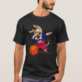 Dabbing Dog Haiti Basketball Haitian Flag Sport Lo T-Shirt (Vorderseite)