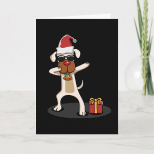Dabbing Dog Hunde Weihnachtsmann Merry Funny Gift Karte
