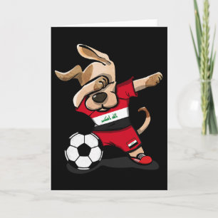 Dabbing Dog Irak Fußballfans Trikot Iraqi Footll L Karte
