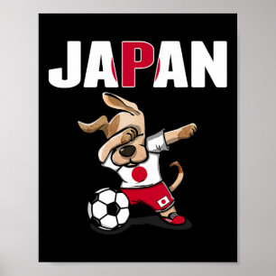 Dabbing Dog Japan Fußballfans Trikot Japanische Fl Poster