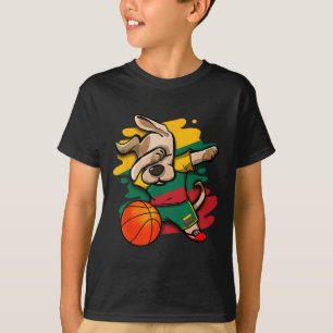 Dabbing Dog Litauen Sketll Fans Jersey Litauen T-Shirt