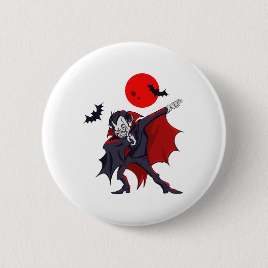 Dabbing Dracula Vampire Halloween Count Dabula Gif Button (Vorderseite)