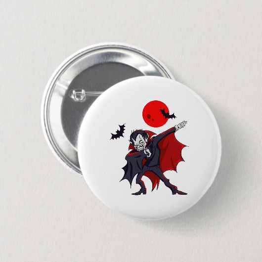 Dabbing Dracula Vampire Halloween Count Dabula Gif Button (Vorne & Hinten)