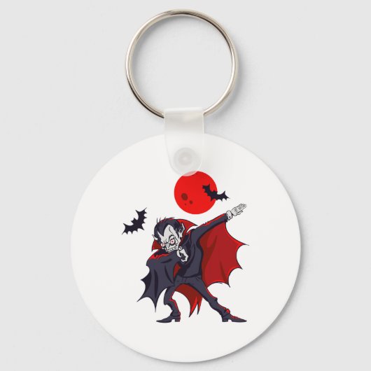 Dabbing Dracula Vampire Halloween Count Dabula Gif Schlüsselanhänger (Vorderseite)