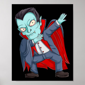 Dabbing Dracula Vampire Shirts Kleinkind Halloween Poster