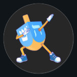 Dabbing Dreidel Hanukkah Dancing Chanukah Girls Runder Aufkleber<br><div class="desc">Dabbing Dreidel Hanukkah Dancing Chanukah Girls</div>