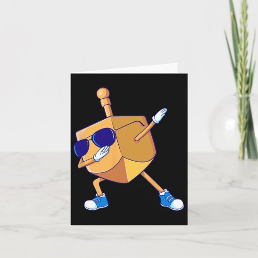 Dabbing Dreidel Hanukkah Dancing Chanukah Kids Gir Karte (Vorderseite)