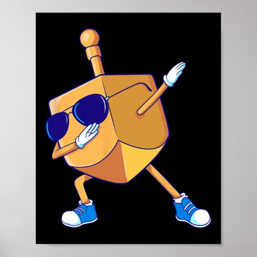 Dabbing Dreidel Hanukkah Dancing Chanukah Kids Gir Poster (Vorne)