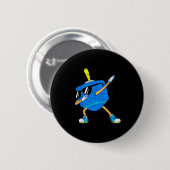 Dabbing Dreidel Hanukkah Dancing Chanukah Toddler Button (Vorne & Hinten)