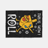 Dabbing Dreidel Hässliches Hanukkah Lustiges Chanu Fleecedecke (Vorderseite (Horizontal))