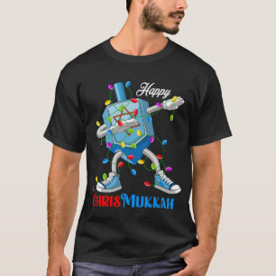 Dabbing Dreidel Merry Christmas und Happy Hanukkah T-Shirt