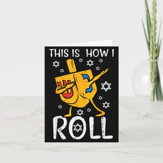 Dabbing Dreidel Ugly Hanukkah Funny Chanukah Men W Karte (Vorderseite)