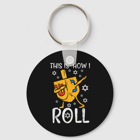 Dabbing Dreidel Ugly Hanukkah Funny Chanukah Men W Schlüsselanhänger (Vorderseite)