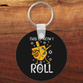 Dabbing Dreidel Ugly Hanukkah Funny Chanukah Men W Schlüsselanhänger (Vorderseite)