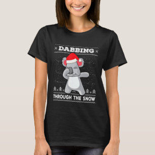 Dabbing Durch Den Schnee Koala Bär Hässliches Weih T-Shirt