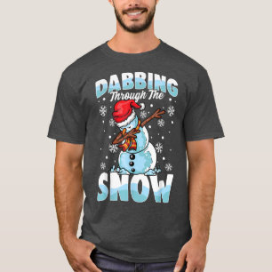 Dabbing durch den Schneemann Schnee Lustiges Weihn T-Shirt