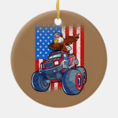 Dabbing Eagle Monster Truck 4. Juli Jungs Keramik Ornament (Hinten)