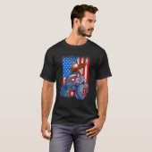 Dabbing Eagle Monster Truck 4th Of July Boys Ameri T-Shirt (Vorne ganz)