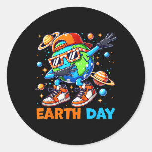 Dabbing Earth Day 2025 Niedlich Earth Day Kinder K Runder Aufkleber