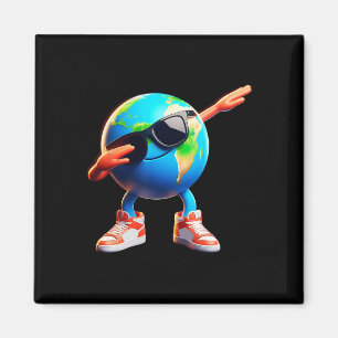 Dabbing Earth Funny Earth Day 2024 Boys Girls Kids Magnet